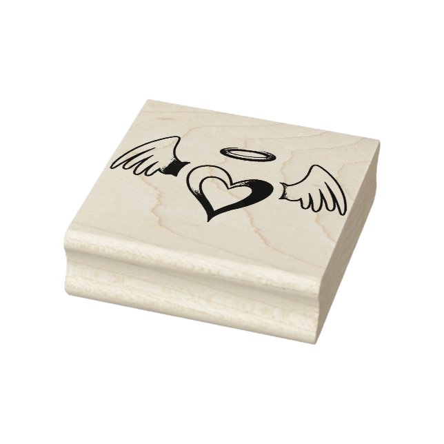 Angel Wings, Herz und Halo Gummistempel (Stempel)