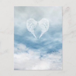 Angel Wings in Cloudy Blue Sky Postkarte