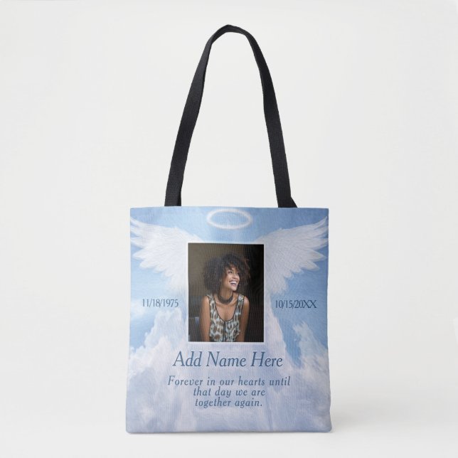 Angel Wings Memory Photo Memorial Tasche (Vorderseite)