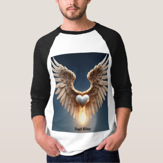 Angel Wings Men Basic 3/4 Sleeve Raglan T - Shirt