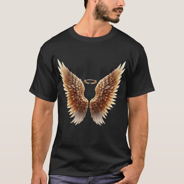 Angel Wings mit Halo T-Shirt (Vorderseite)