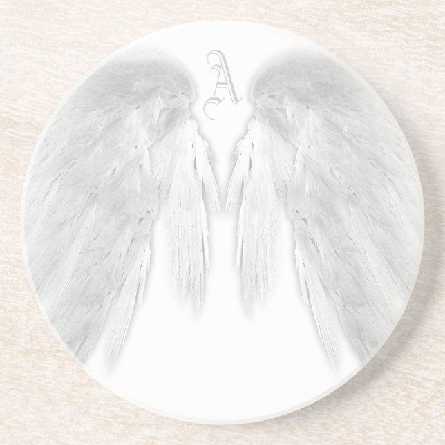 ANGEL WINGS Monogram Anpassbare Farben Getränkeuntersetzer (Vorne)