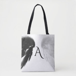 ANGEL WINGS Monogram Black + White Tasche