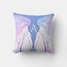 ANGEL WINGS Monogram Blue Pink Dreamy Kissen