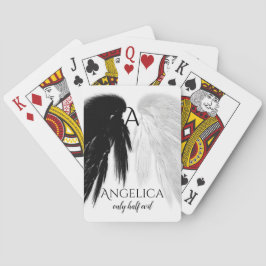 ANGEL WINGS Monogram 'Only Halb Evil' Funny Spielkarten