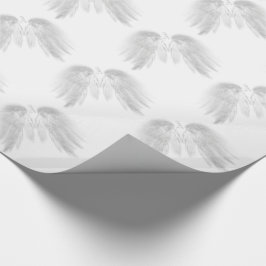 ANGEL WINGS Monogram White Geschenkpapier