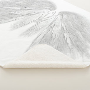 ANGEL WINGS Monogram White Sherpadecke
