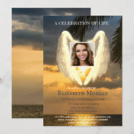 Angel Wings Ocean Sunset Foto Feier des Lebens Einladung
