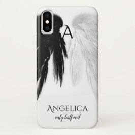 ANGEL WINGS 'Only Halb Evil' Monogram Funny iPhone 16 Hülle