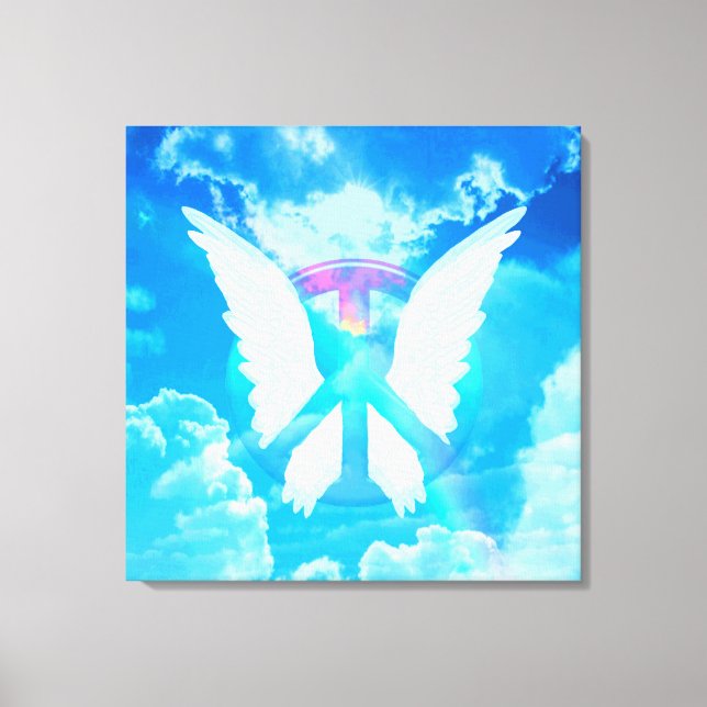 Angel Wings & Peace Sign Leinwanddruck (Vorderseite)