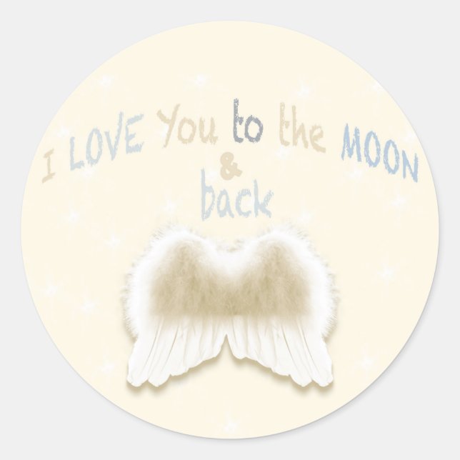 Angel Wings Round Sticker, glänzend Runder Aufkleber (Vorderseite)