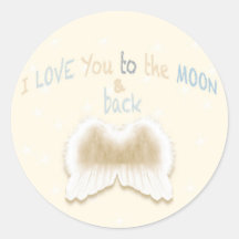 Angel Wings Round Sticker, glänzend