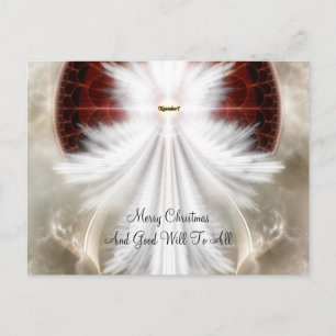 Angel Wings Snowflake Fraktal Art Feiertagspostkarte