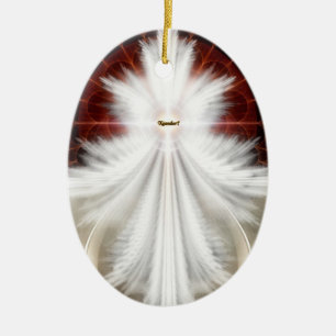 Angel Wings Snowflake Fraktal Art Keramik Ornament