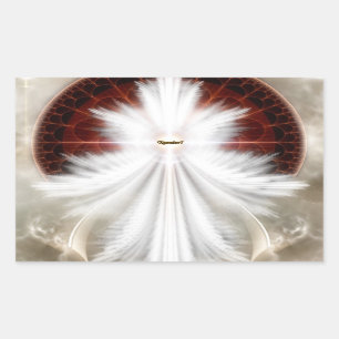 Angel Wings Snowflake Fraktal Art Rechteckiger Aufkleber