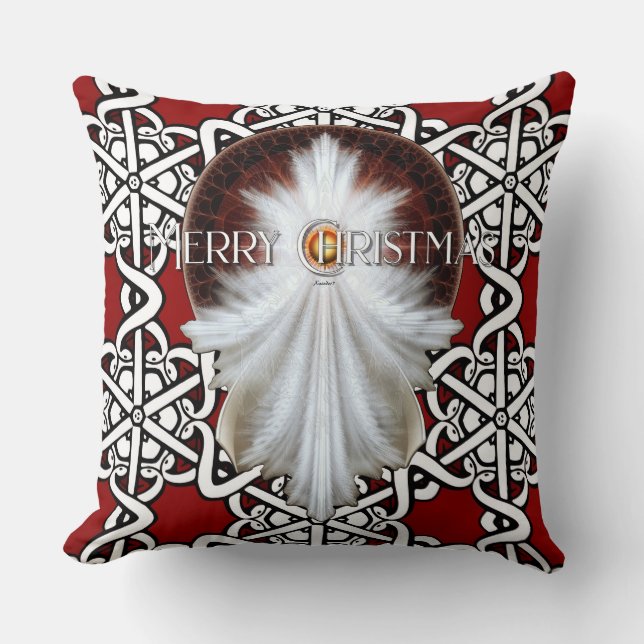 Angel Wings Snowflake Frohe Weihnachten TW ISO Kissen (Vorderseite)