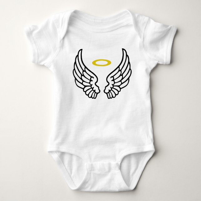 Angel Wings und Halo Baby Strampler (Vorderseite)