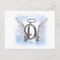 Angel Wings und Halo Monogram Letter D