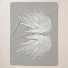ANGEL WINGS Wedding Initials Elegant Gray Sherpadecke