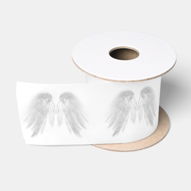 ANGEL WINGS White individuell anpassbar Satinband (Spule)