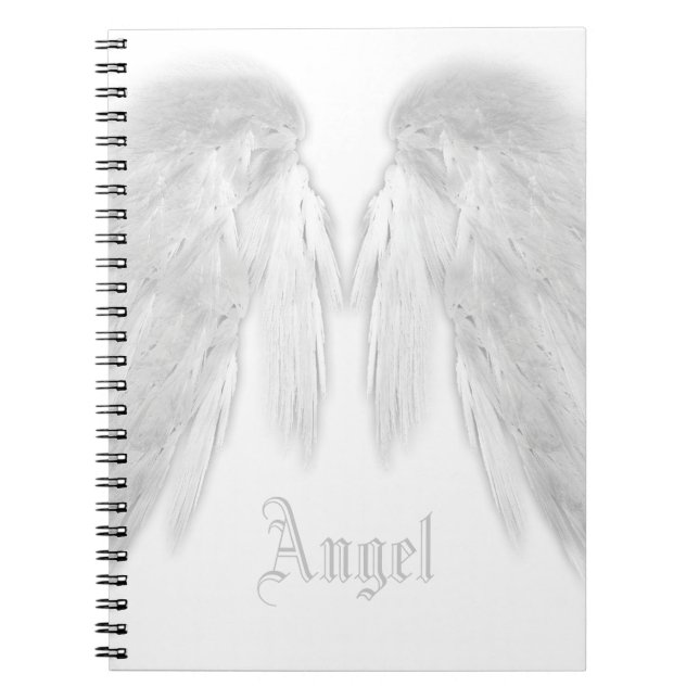 ANGEL WINGS White Individuelle Name Notizblock (Vorderseite)