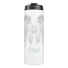 ANGEL WINGS White Individuelle Name Thermosbecher