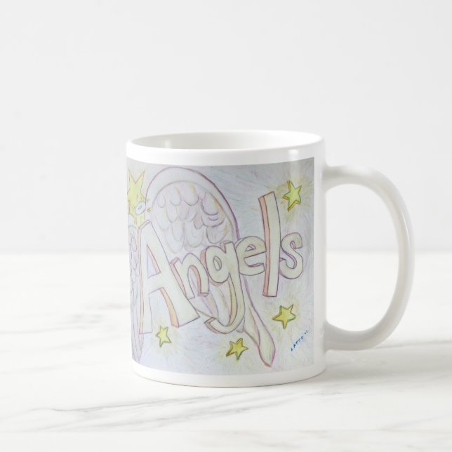 Angel Wings Word Art Custom Coffee Tasse (Rechts)