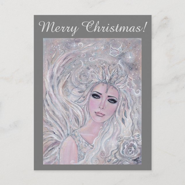Angel Winter Rose von Renee Lavoie Postcard Postkarte (Vorderseite)