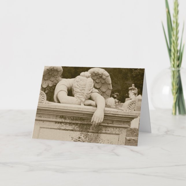 Angel wischen in Sepia Sympathiekarte Karte (Vorderseite)