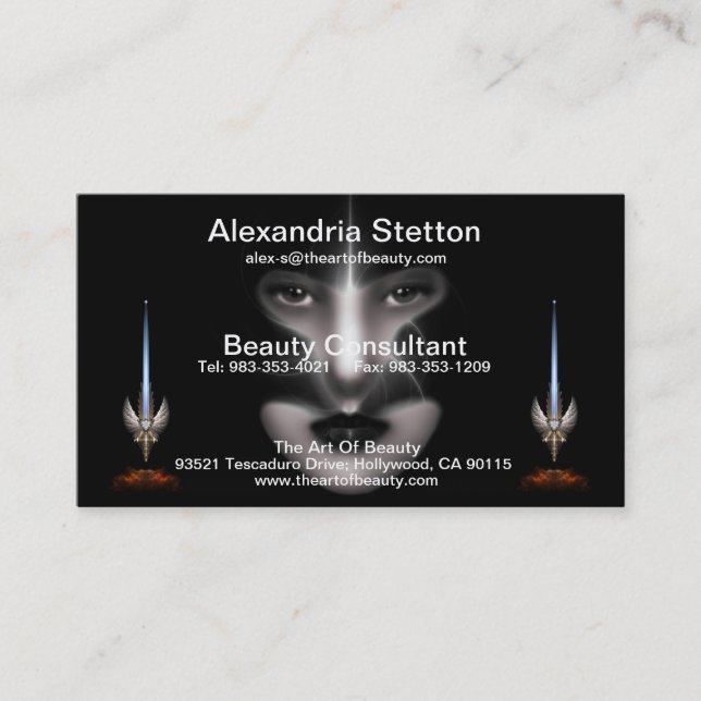 Angel Yeux Fractal Art Carte de visite horizontal (Devant)