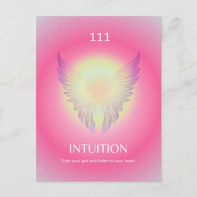 Angel Zahl Aura 111 Intuition Postkarte (Vorderseite)