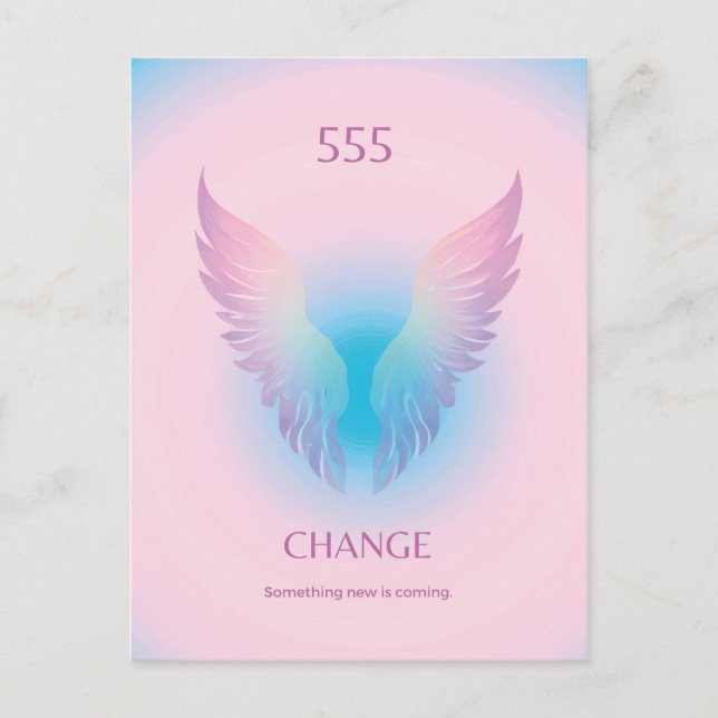 Angel Zahl Aura 555 Veränderung Postkarte (Vorderseite)