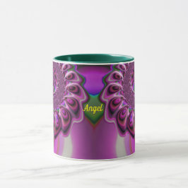 ANGEL ~ Zany 3D Fraktal ~ Lila rosa grün Tasse