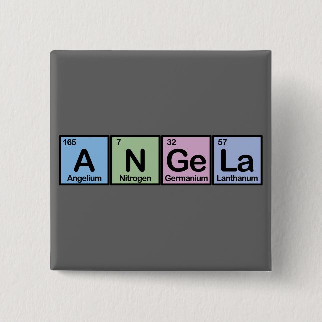 Angela machte von den Elementen Button (Vorderseite)