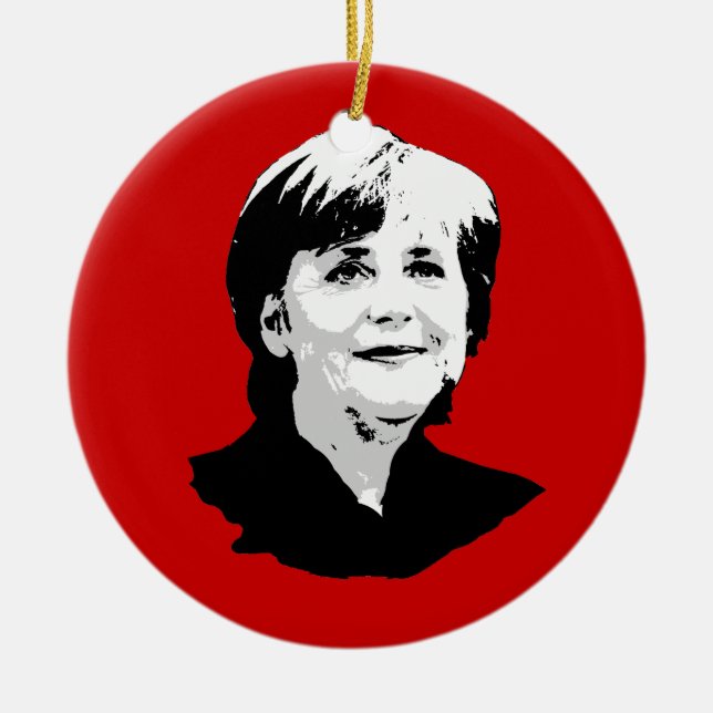 Angela Merkel Keramik Ornament (Vorne)