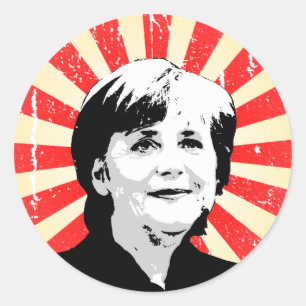Angela Merkel Runder Aufkleber