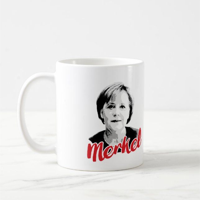 ANGELA MERKEL-Unterzeichnung - - Kaffeetasse (Links)