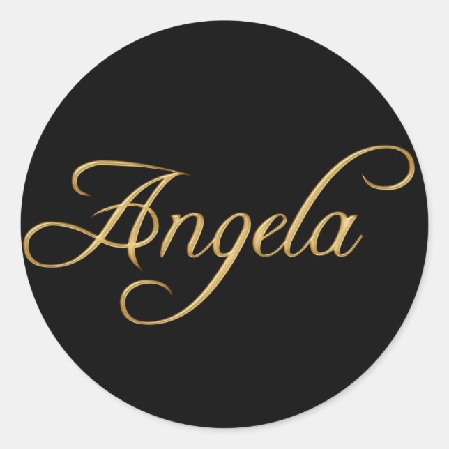 ANGELA Name Markenbezeichnung Personalisierte Gesc Runder Aufkleber (Vorderseite)