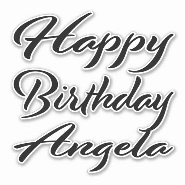 Angela Name Vorname black Sticker Geburtstag (Vorderseite)