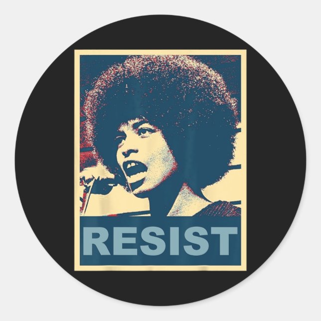 Angela - Resist - Davis 2 Runder Aufkleber (Vorderseite)
