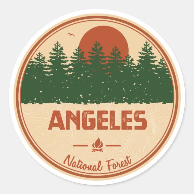 Angeles National Forest Runder Aufkleber (Vorderseite)