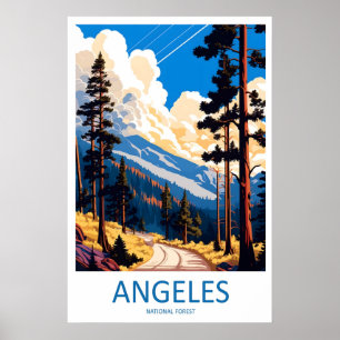 Angeles National Forest Vintage Reiseplakat Ski Poster