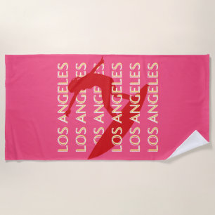 Angeles Travel Art, Kalifornien, Travel Art, Pink Strandtuch