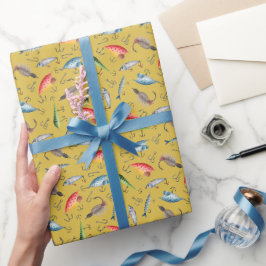 Angeleuten auf Senfgelb Geschenkpapier