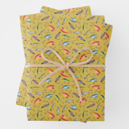 Angeleuten auf Senfgelb Geschenkpapier Set