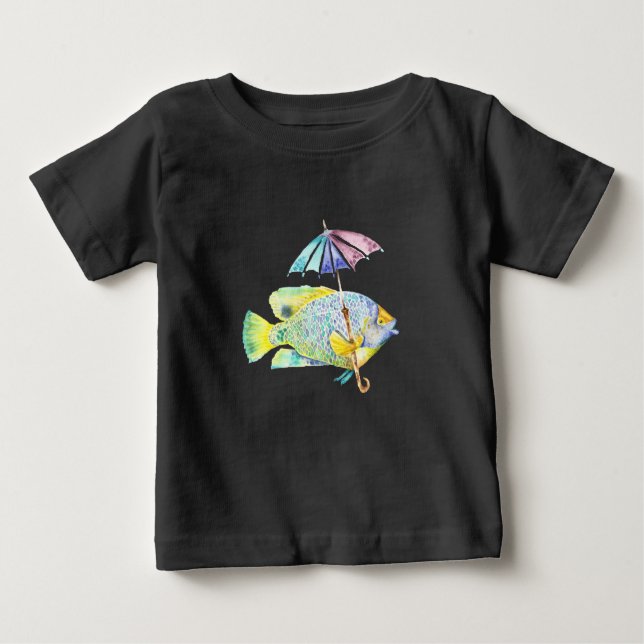 Angelfisch mit Schirm Baby T-shirt (Vorderseite)