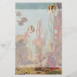 Angelfische auf Korallen, Vintage tropische Fische