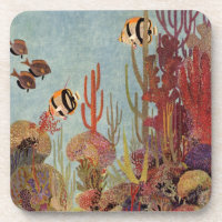 Angelfische auf Korallen, Vintage tropische Fische