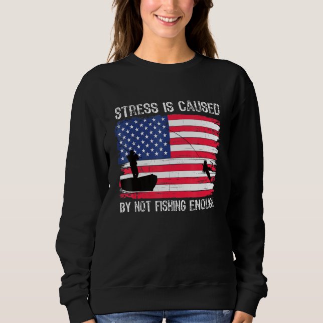 Angelfischerei auf US-Flagge für Fischer Sweatshirt (Vorderseite)