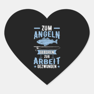Angelfischerei Redewendungen Fischen Angeln Herz-Aufkleber